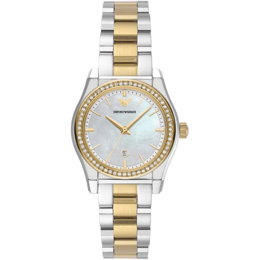 Emporio Armani Women’s Quartz Two-Tone Stainless Steel Mother Of Pearl Dial 32mm Watch AR 11559