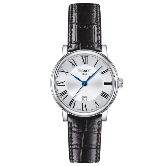 Tissot Women’s Quartz Swiss Made Black Leather Strap Silver Dial 30mm Watch T122.210.16.033.00