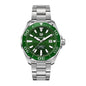 Tag Heuer Aquaracer Men’s Automatic Swiss Made Silver Stainless Steel Green Dial 43mm Watch WAY201S.BA0927 - twentyfour