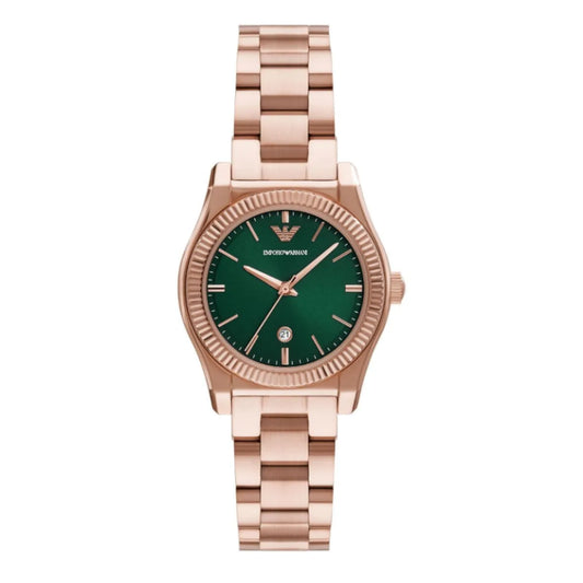 Emporio Armani Women’s Rose Gold Stainless Steel Green Dial 32mm AR11639