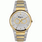 Ferragamo Swiss Made Quartz Two Tone Stainless Steel Silver Dial 41mm Watch SFHP520
