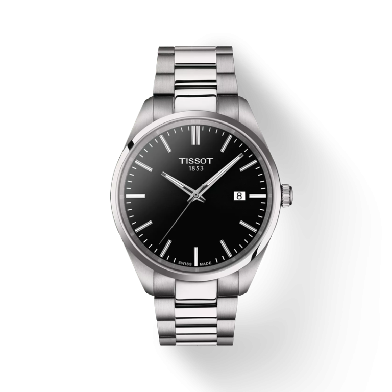 TISSOT Men’s Quartz Swiss Made Silver Stainless Steel Black Dial 40mm Watch T150.410.11.051.00