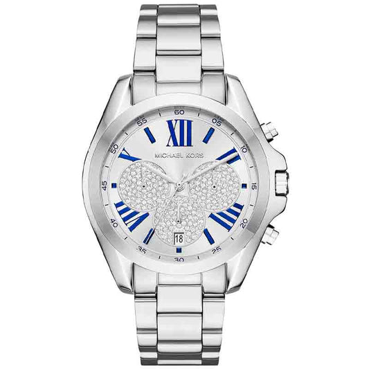 Michael Kors Unisex Quartz Stainless Steel Silver, Crystal Pave Dial 43mm Watch MK6320