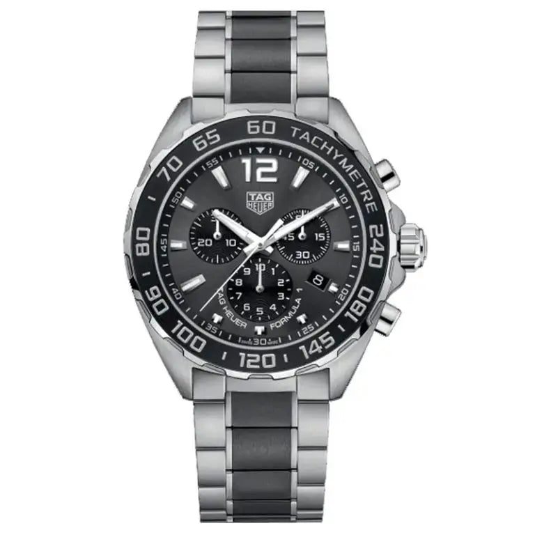 Tag Heuer Men’s Quartz Swiss Made Two-tone Stainless Steel Grey Dial 43mm Watch CAZ1011.BA0843 - twentyfour