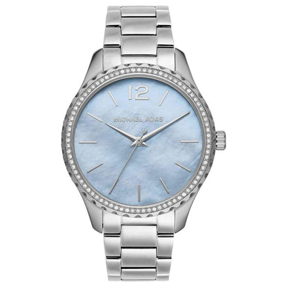 Michael Kors Women’s Quartz Silver Stainless Steel Blue Mother Of Pearl Dial 38mm Watch MK6847