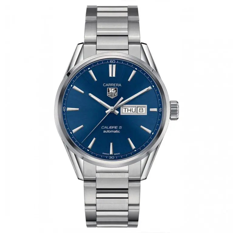 Tag Heuer Carrera Men’s Automatic Swiss Made Silver Stainless Steel Blue Dial 41mm Watch WAR201E.BA0723 - twentyfour