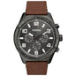 Fossil Men’s Quartz Brown Leather Strap Grey Dial 50mm Watch BQ2800 - twentyfour