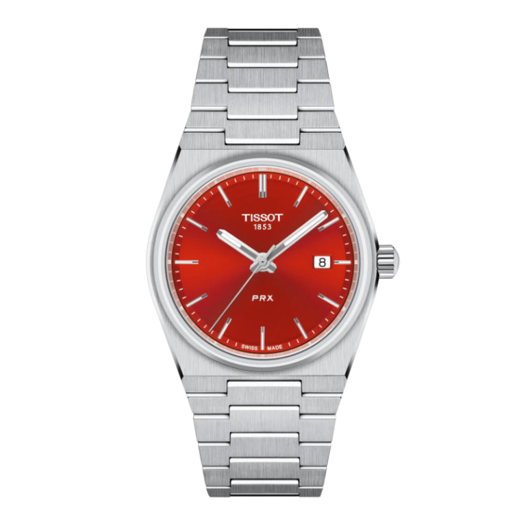 Tissot Women’s Quartz Swiss Made Silver Stainless Steel Red Dial 35mm Watch T137.210.11.421.00