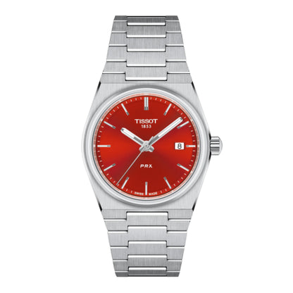 Tissot Women’s Quartz Swiss Made Silver Stainless Steel Red Dial 35mm Watch T137.210.11.421.00