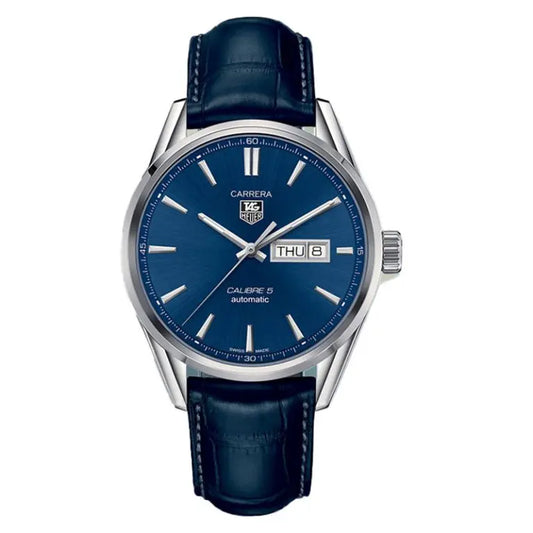 Tag Heuer Carrera Men’s Automatic Swiss Made Blue Leather Strap Blue Dial 41mm WAR201E.FC6292