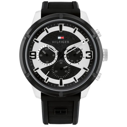 Tommy Hilfiger Men’s Quartz Black Silicone Strap Black Dial 50mm Watch 1792074 - twentyfour