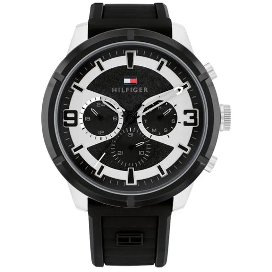 Tommy Hilfiger Men’s Quartz Black Silicone Strap Black Dial 50mm Watch 1792074 - twentyfour
