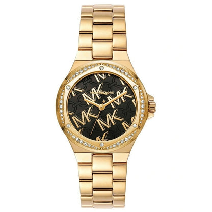 Michael Kors Women’s Quartz Gold Stainless Steel Black Dial 37mm Watch MK7404