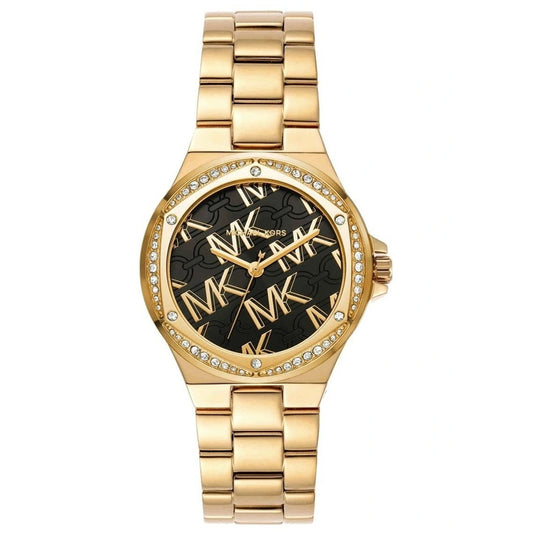Michael Kors Women’s Quartz Gold Stainless Steel Black Dial 37mm Watch MK7404