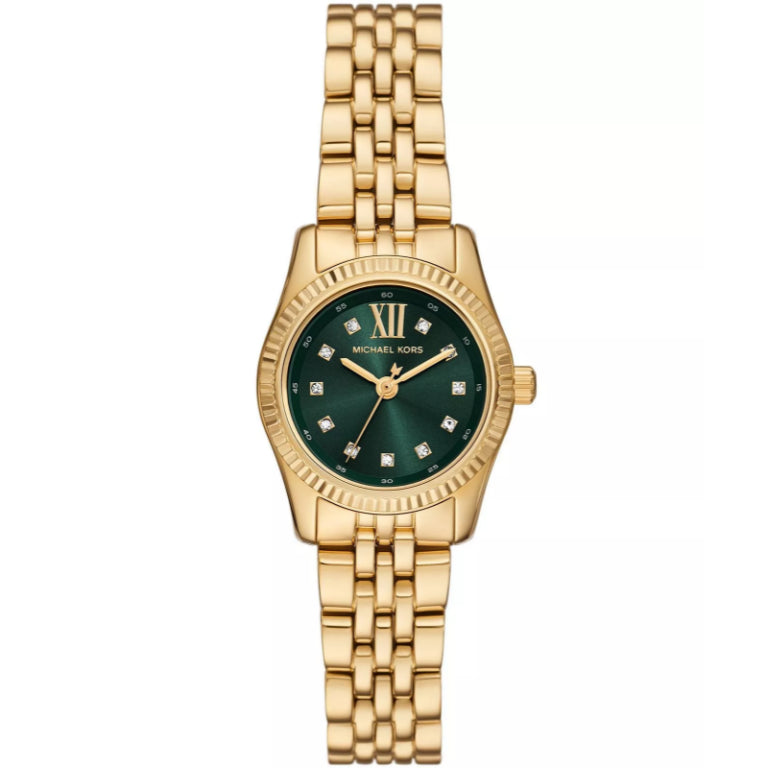 Michael Kors Women’s Quartz Gold Stainless Steel Green Dial 26mm Watch MK4842 - twentyfour