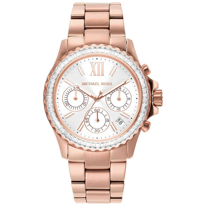 Michael Kors Women’s Quartz Rose Gold Stainless Steel White Dial 36mm Watch MK7213