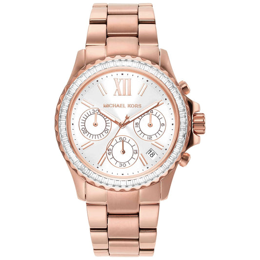 Michael Kors Women’s Quartz Rose Gold Stainless Steel White Dial 36mm Watch MK7213