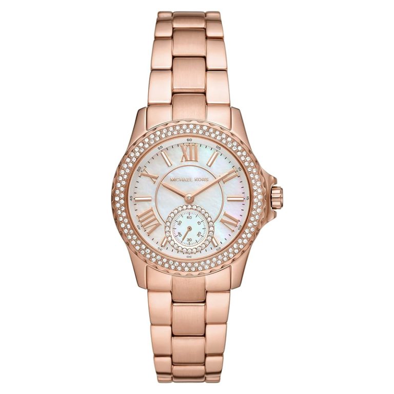 Michael Kors Women’s MK7364 | Rose Gold Stainless Steel Mother Of Pearl Dial 33mm