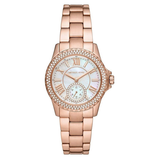 Michael Kors Women’s MK7364 | Rose Gold Stainless Steel Mother Of Pearl Dial 33mm