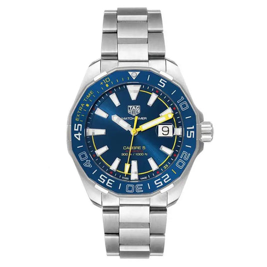Tag Heuer Aquaracer Men’s Automatic Swiss Made Silver Stainless Steel Blue Dial 43mm Watch WAY201H.BA0927