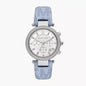 Michael Kors Women’s MK6936 |  Sky Blue Leather Strap Silver Dial 39mm