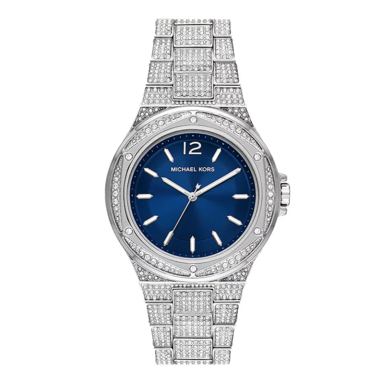 Michael Kors Women’s Silver Stainless Steel Navy Blue Dial 41mm Watch MK6990