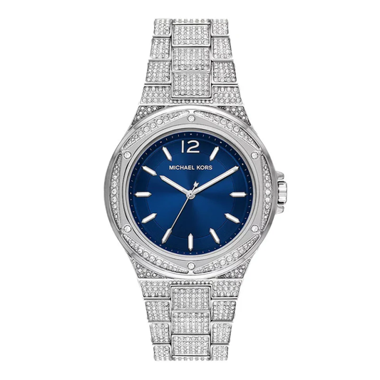 Michael Kors Women’s Silver Stainless Steel Navy Blue Dial 41mm Watch MK6990