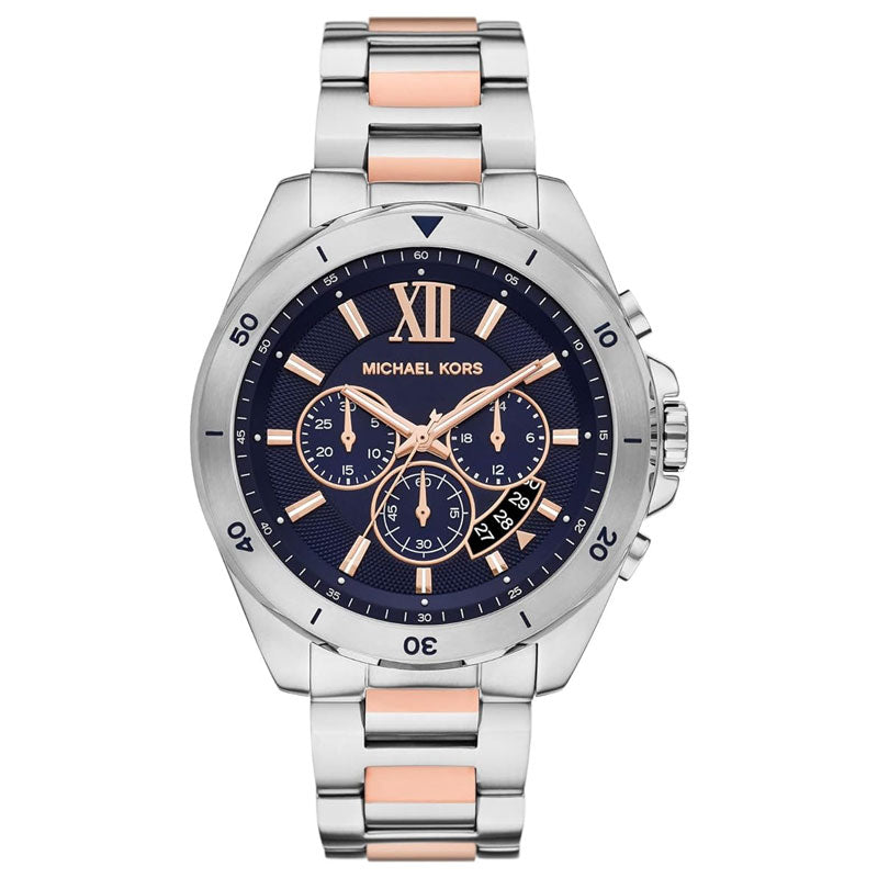 Michael Kors Men’s Quartz Two Tone Stainless Steel Blue Dial 45mm Watch MK9065