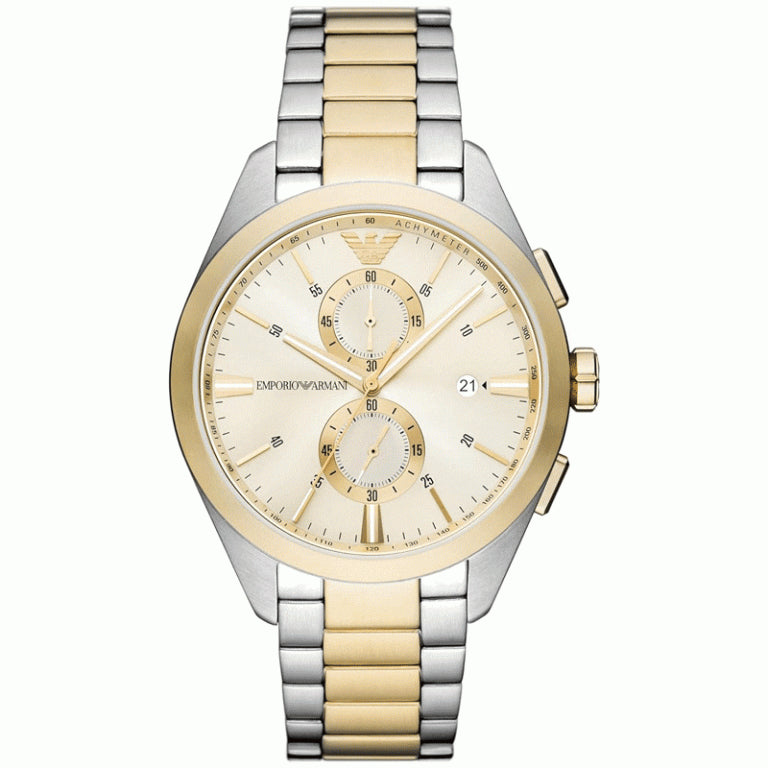 Emporio Armani | Men’s Quartz Two Tone Stainless Steel Cream Dial 43mm AR11605