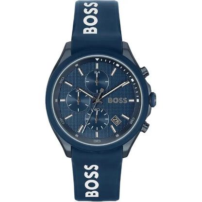 Hugo Boss Velocity Men’s Chronograph Quartz Blue Silicone Strap Blue Dial 44mm 1514061 - twentyfour