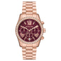 Michael Kors Women’s Quartz Rose Gold Stainless Steel Red Dial 38mm Watch MK7275