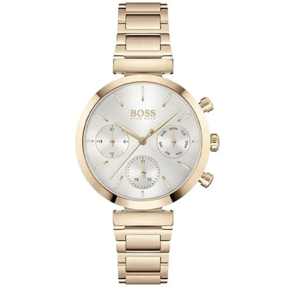 Hugo Boss Women’s Chronograph Quartz Gold Stainless Steel Silver Dial 36mm Watch 1502531