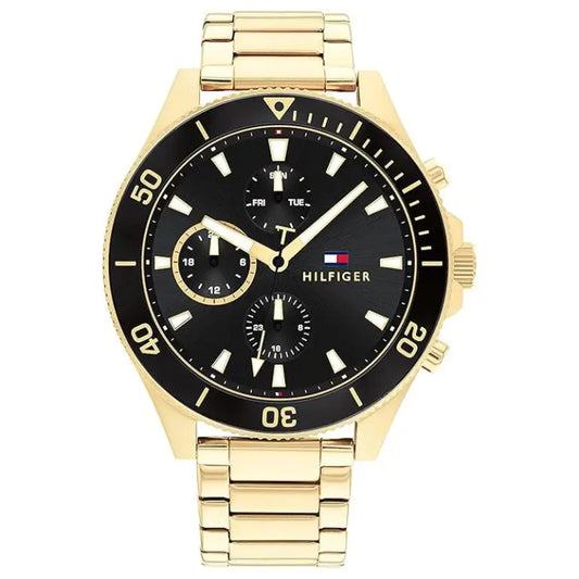 Tommy Hilfiger Men’s Quartz Gold Stainless Steel Black Dial 46mm 1791919 - twentyfour