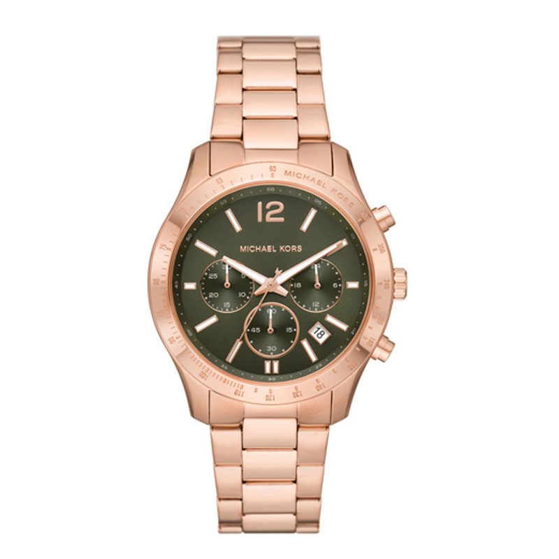 Michael Kors Women’s Quartz Rose Gold Stainless Steel Green Dial 40mm Watch MK7412