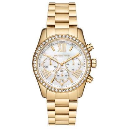 Michael Kors Women’s Quartz Gold Stainless Steel Mother Of Pearl Dial 38mm Watch MK7241