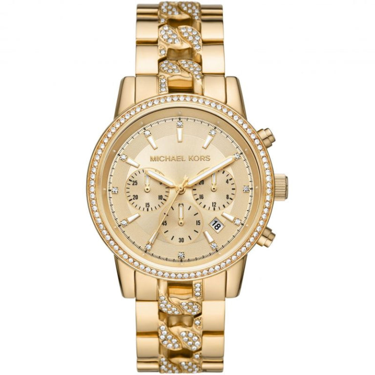 Michael Kors Women’s Quartz Gold Stainless Steel Gold Dial 41mm Watch MK6937 - twentyfour