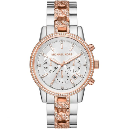 Michael Kors Women’s Quartz Two-tone Stainless Steel Silver Dial 41mm Watch MK-6938