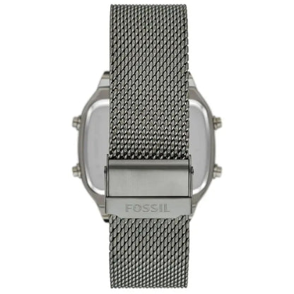 Fossil Men’s Digital Grey Stainless Steel Negative Display Dial 40mm FS5888 - twentyfour