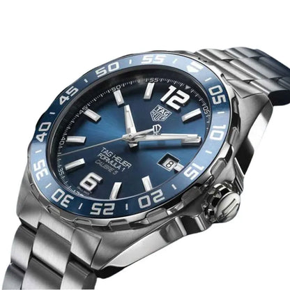 Tag Heuer Formula 1 Men’s Automatic Swiss Made Silver Stainless Steel Blue Dial 43mm Watch WAZ2015.BA0842 - twentyfour