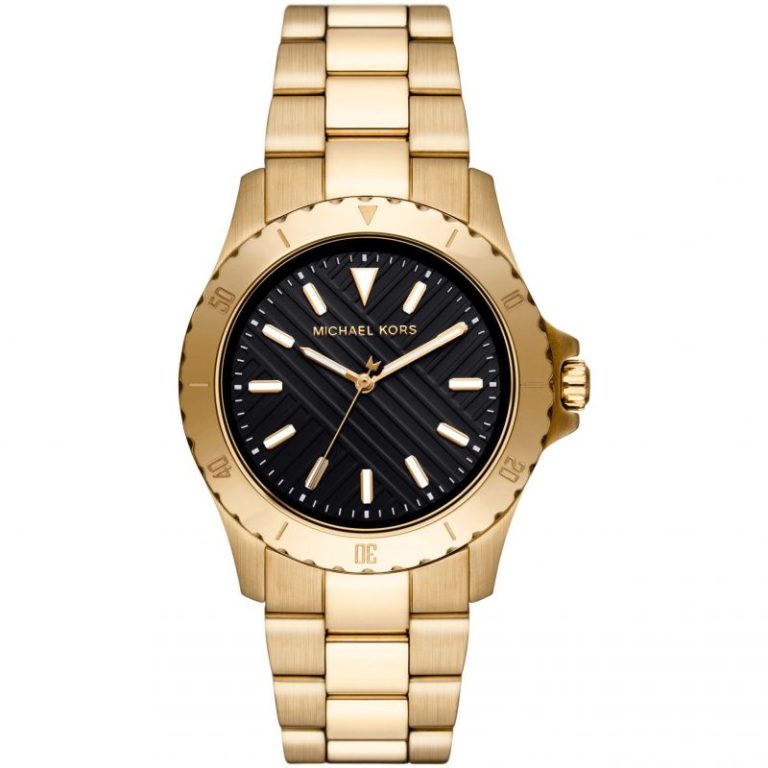 Michael Kors Men’s Quartz Gold Stainless Steel Black Dial 40mm Watch MK9078