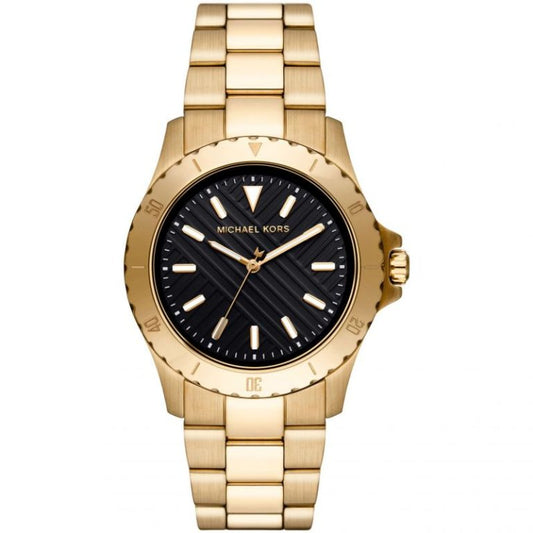 Michael Kors Men’s Quartz Gold Stainless Steel Black Dial 40mm Watch MK9078
