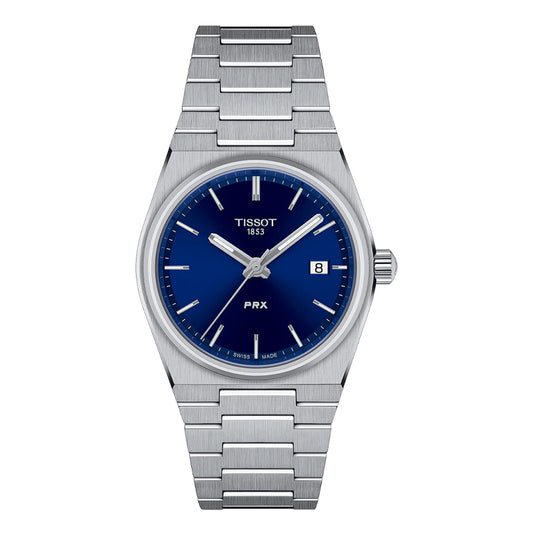 TISSOT PRX Unisex Quartz Swiss Made Silver Stainless Steel Blue Dial 35mm Watch T137.210.11.041.00