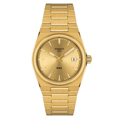 TISSOT PRX Unisex Quartz Swiss Made Gold Stainless Steel Gold Dial 35mm Watch T137.210.33.021.00