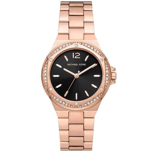 Michael Kors Women’s Quartz Rose Gold Stainless Steel Black Dial 37mm MK7233 - twentyfour