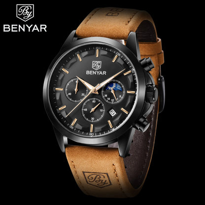 BENYAR BY-5160L BBBN | Moonphase Chronograph Watch