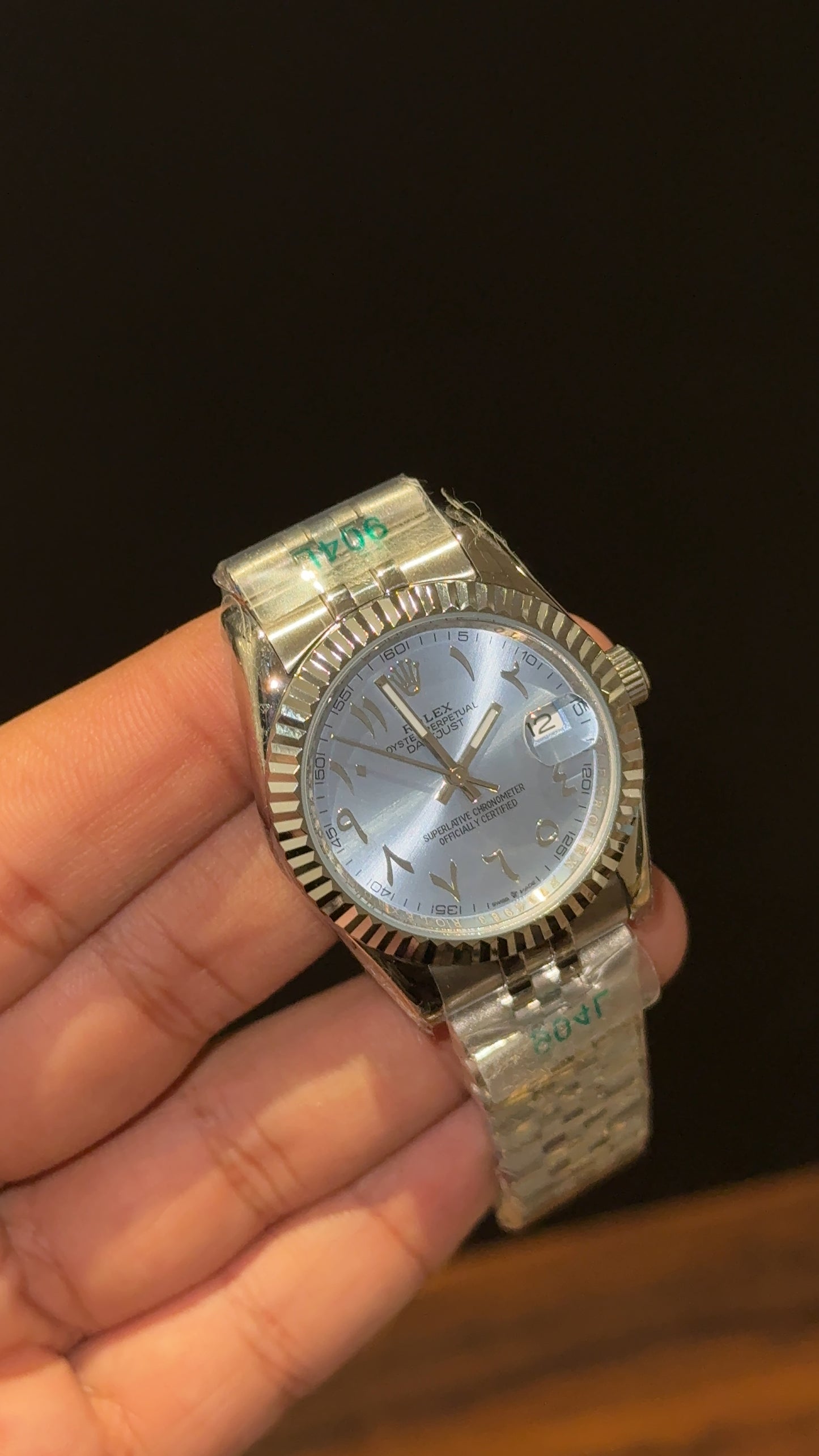 Datejust | 36mm | Silver Chain | Sky Blue Arabic Dial