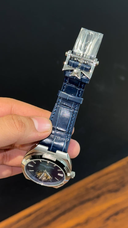 Vacheron Constantin | Silver  | Blue Leather Strap | Tourbillon | Shaddy Blue Dial
