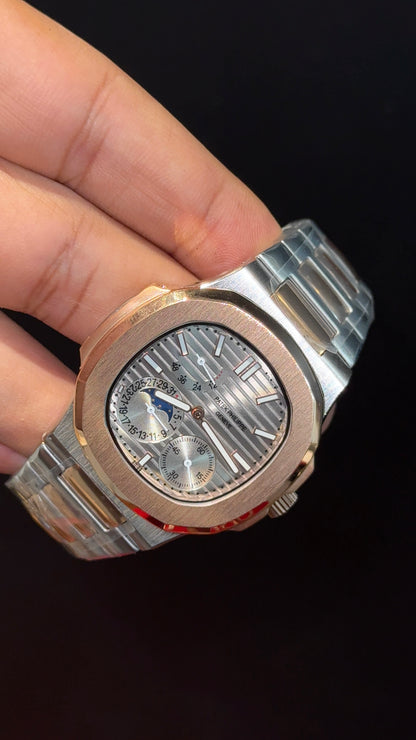 Pp Auto | Moonphase | Rose Two Tone | Sub Light Grey Dials