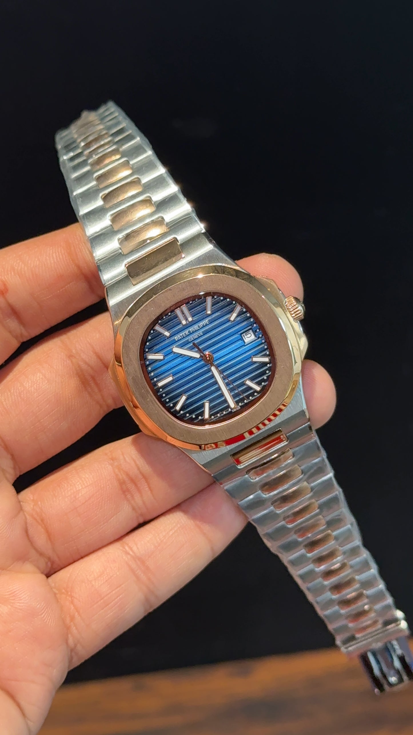 PP Auto | Rose Two Tone | Gradient Blue Dial