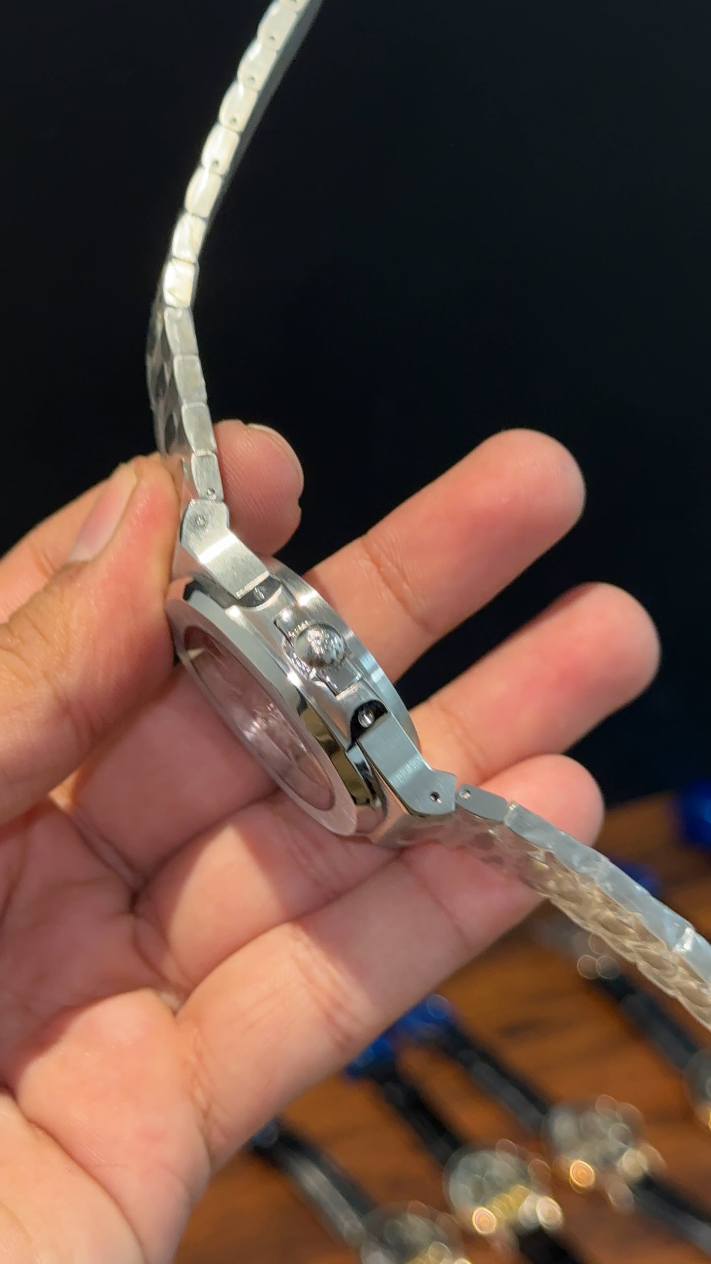 PP Auto | Silver Chain | Olive  Green Dial